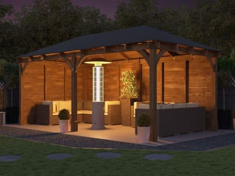 Wooden Gazebo with Sides, Walls and Roof for Garden | Dunster House