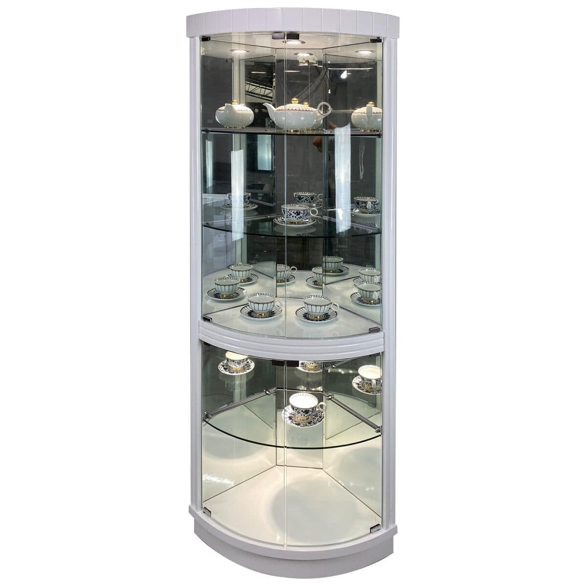 Corner Display Cabinet White - LED Light - Easy Home Furniture
