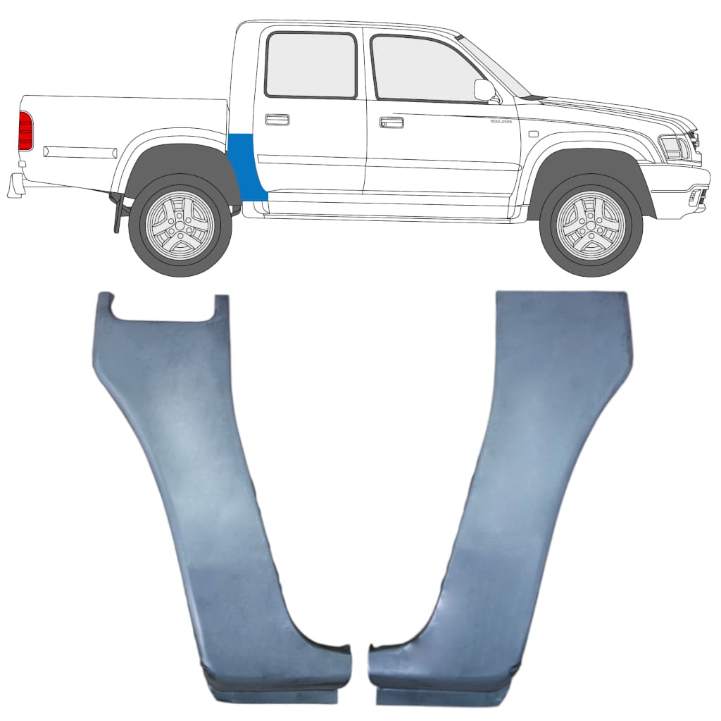 Rear corner repair panel for Toyota Hilux 2001-2005 / Left+Right / Set ...