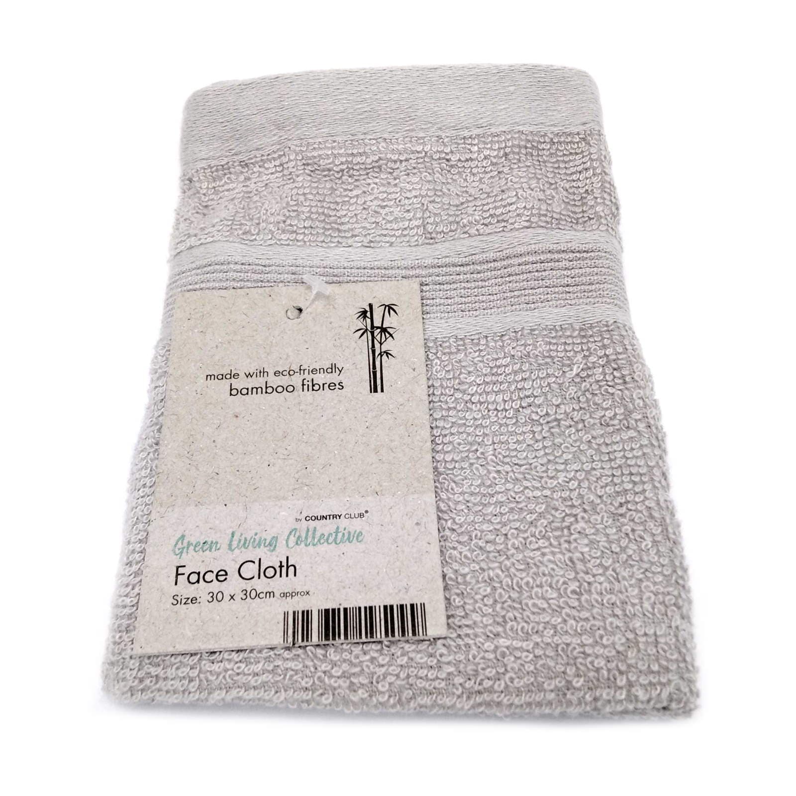 Bamboo Face Cloth, Silver, 30cm x 30cm, 56% Cotton - 44% Bamboo ...