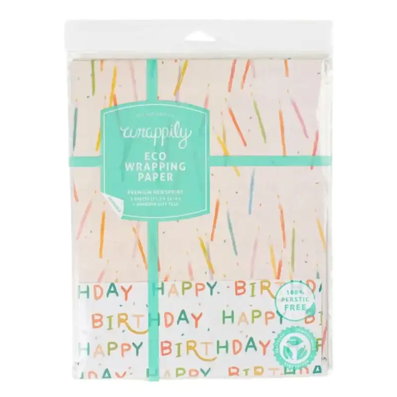 Eco-Friendly Wrapping Paper - Birthday Candles