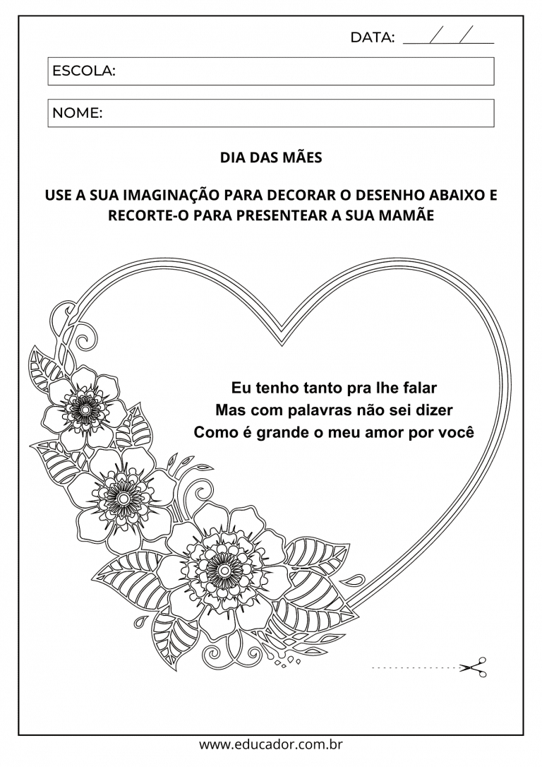 Atividades do dia das mães para educação infantil - Educador