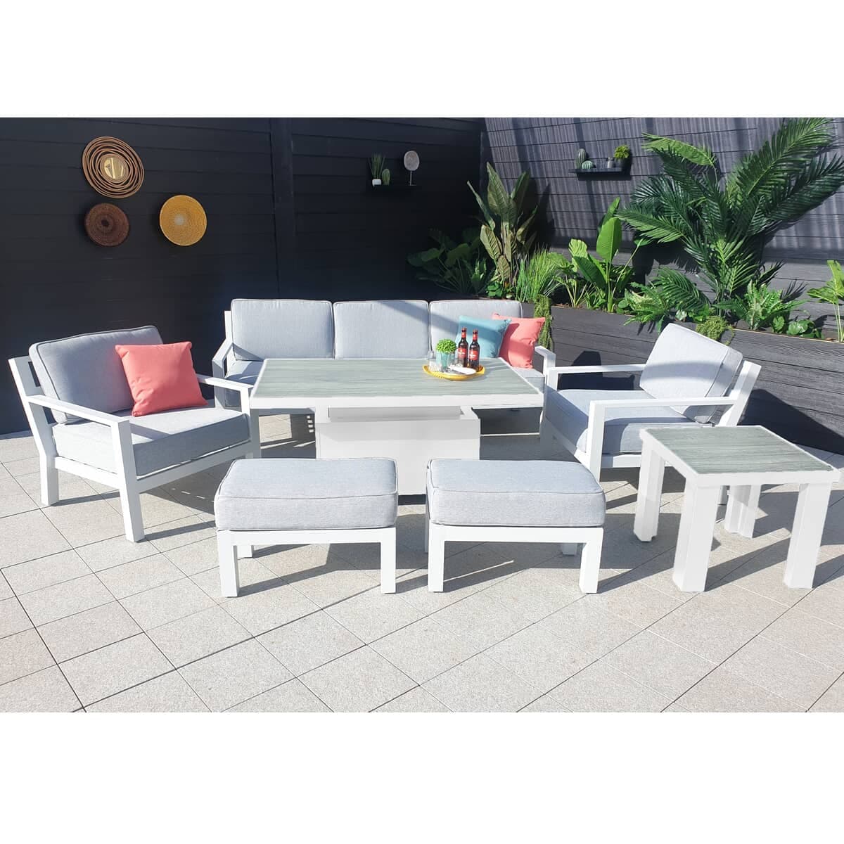 Hartman Apollo Glacier 3 Seat Lounge Set with Height Adjustable Table ...