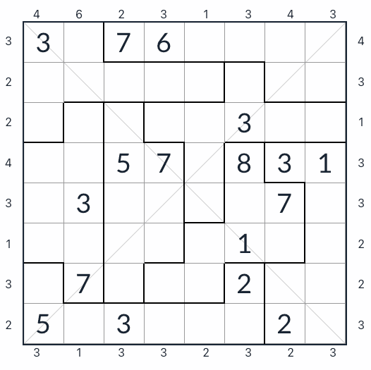 Irregular sudoku,Jigsaw sudoku Expert #q2709 -- Grid Puzzle