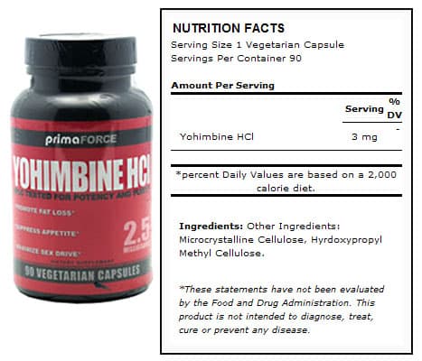 Primaforce Yohimbine HCl - Soccer Equipment and Gear