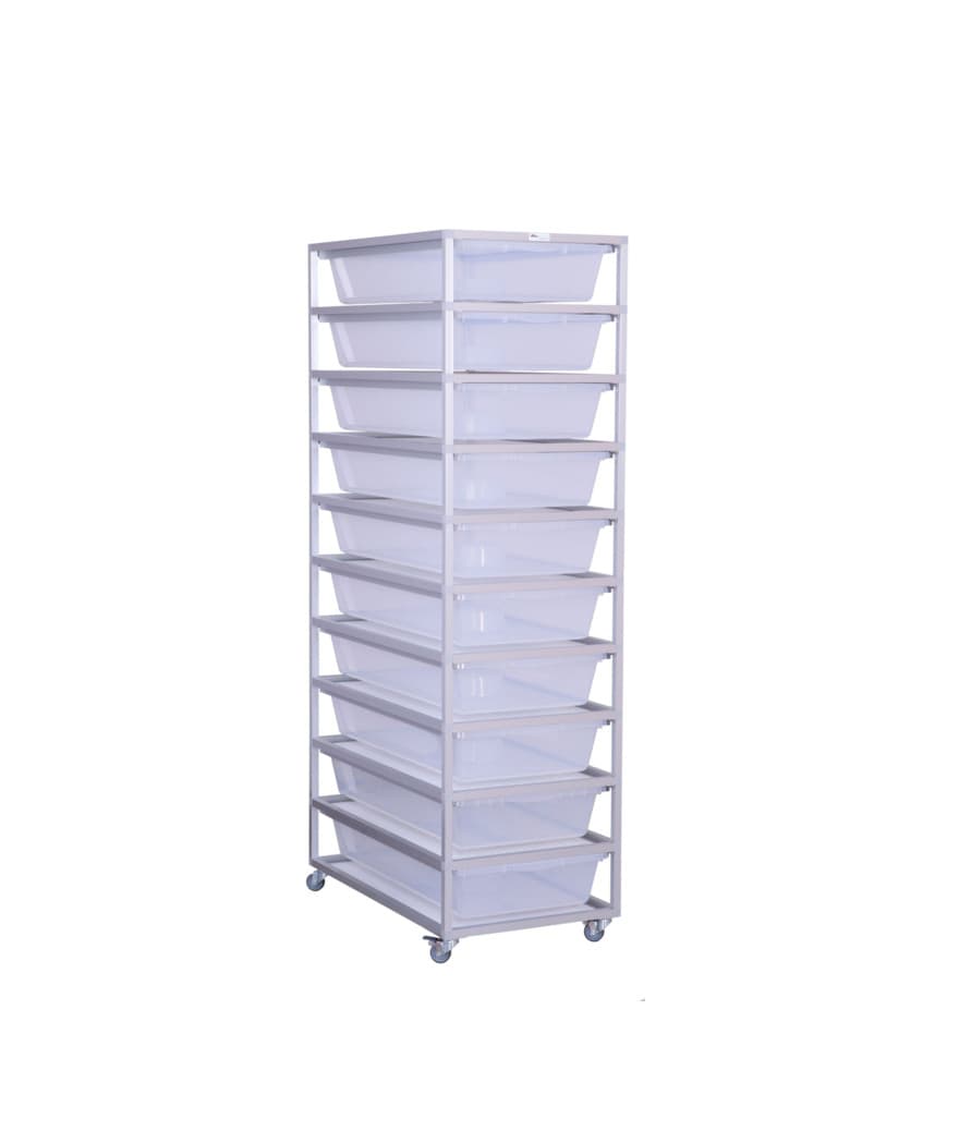 Rack Alurack V70 1 colonne et 10 bacs, chauffage inclus - FG reptiles