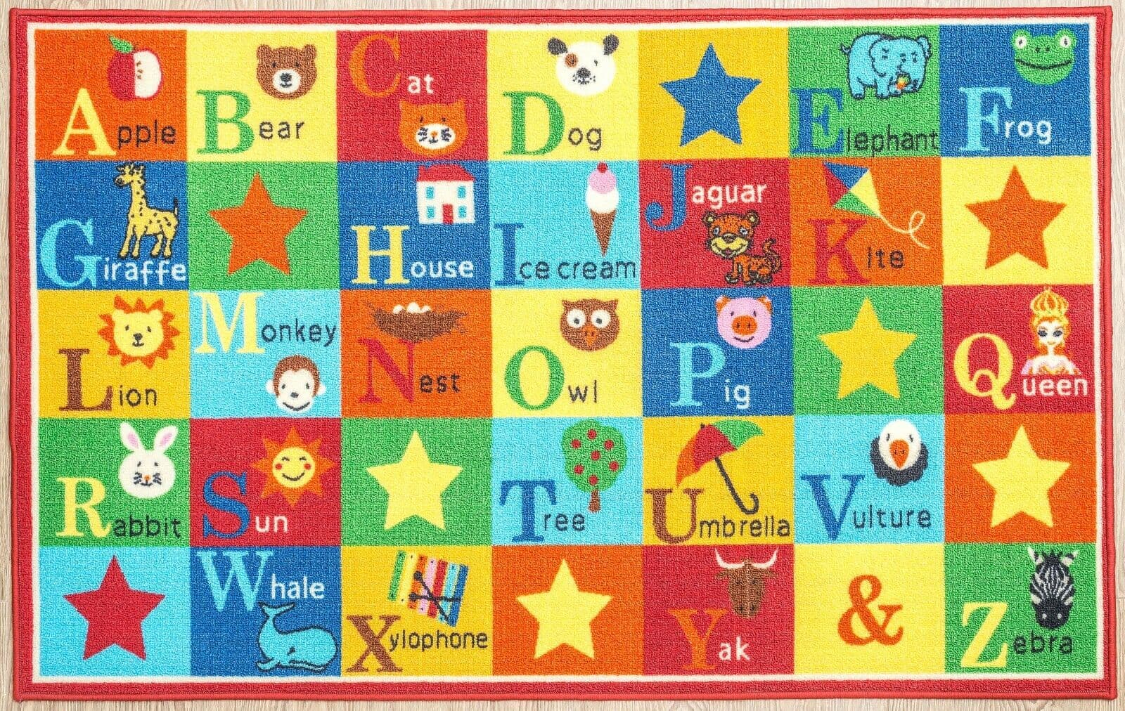 Furnish My Place ABC Alphabet Animal Educational Area Rug