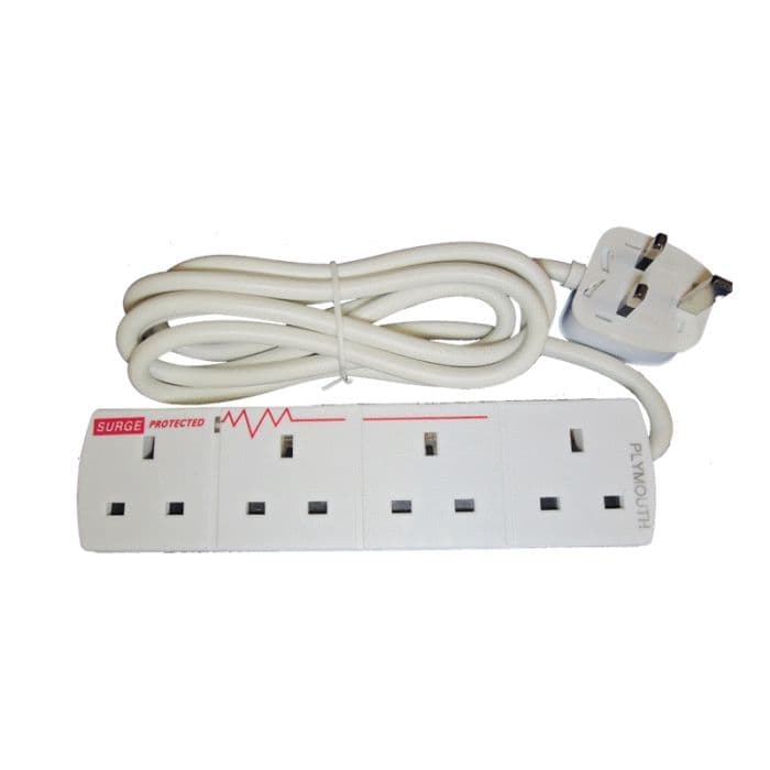 4 Way Surge Protected Extension Lead 2 Metre | Safe & Reliable Power ...