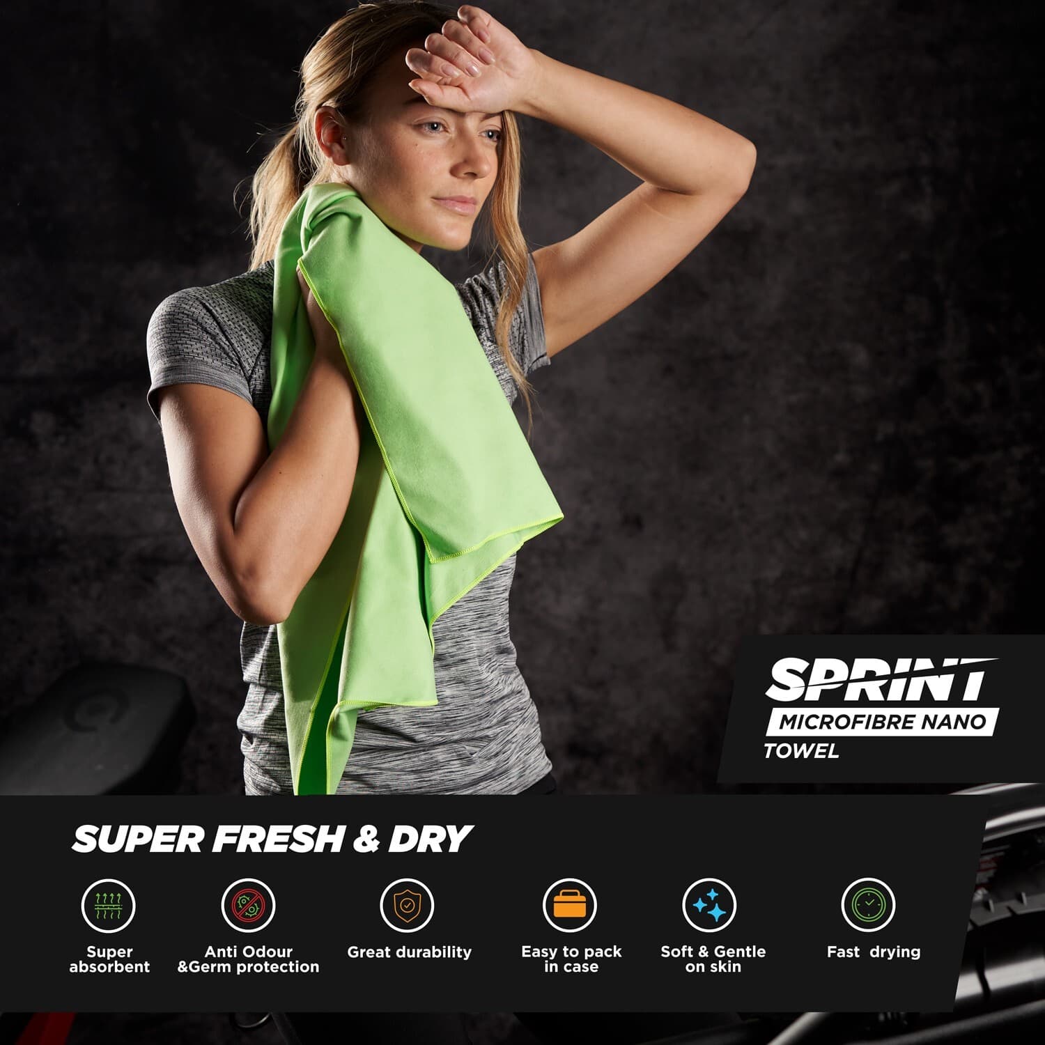 Microfibre Sports Towel for Gym, Travel, Swimming, Hiking, Beach ...
