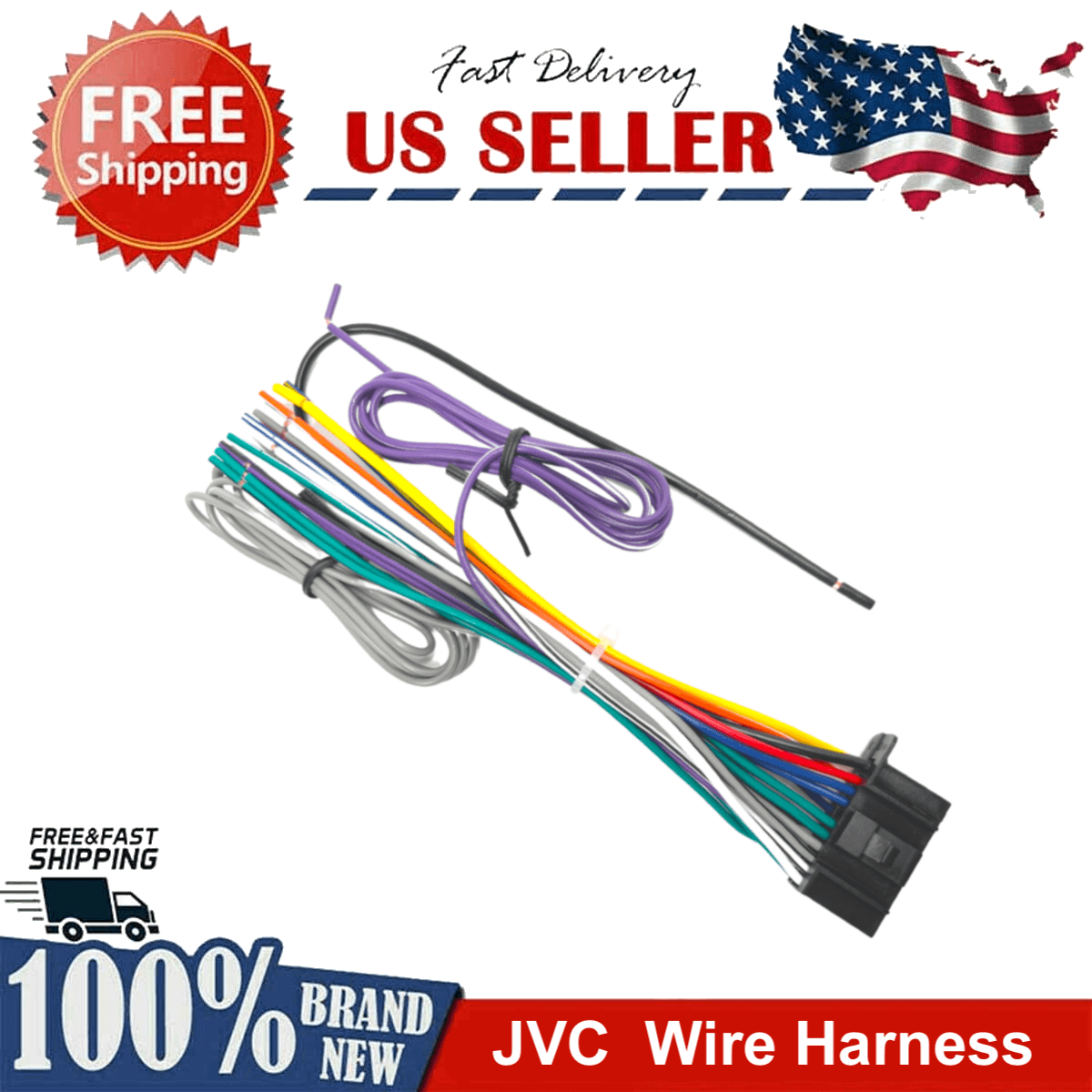 New Wire Harness for JVC KW-M865BW KWM865BW Car Radio Replacement ...
