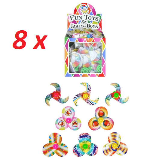 12 Pack Colourful Spinning tops toy loot Party Bags Fillers Favours ...