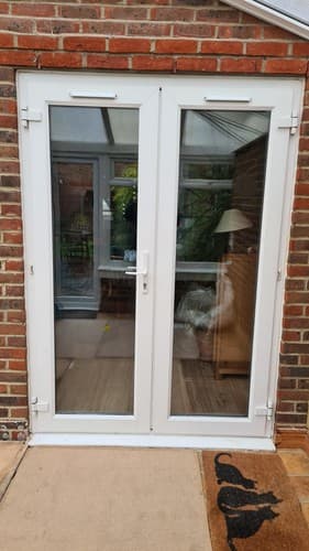 White c.1400mm Wide Anglian UPVC French Patio Double Glazed Doors | eBay UK