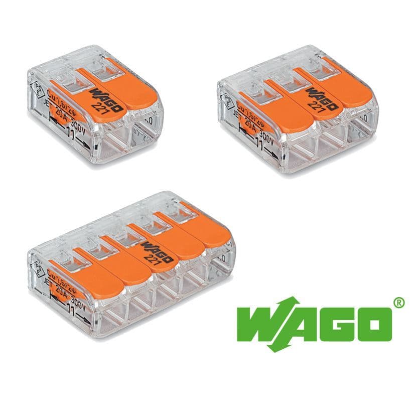 WAGO 221 Series Compact Lever Wire Connectors Terminal Blocks 4mm² 32A ...