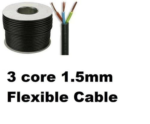 5M White PVC Flexible Cable Round Flex 3 core 1.0mm 10 Amp 3183Y Wire ...