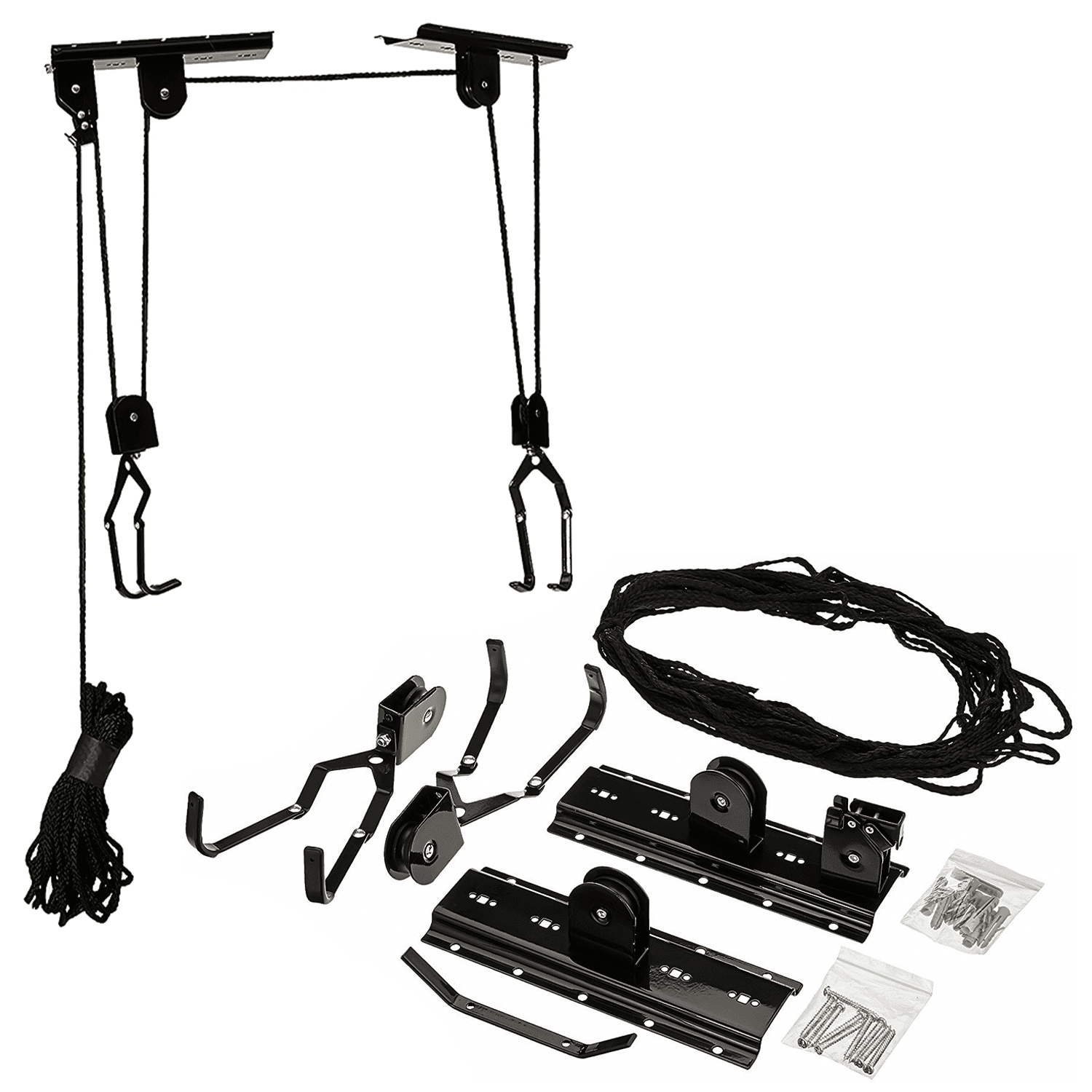 New 20KG Bicycle Bike Ceiling Hanger Lift Pulley Hoist Garage Rack ...