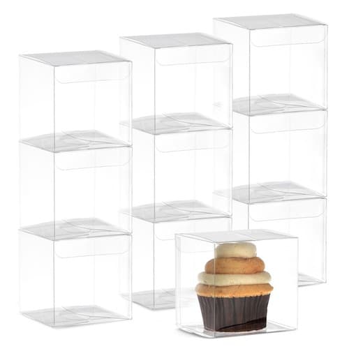 50 Pack Clear Favor Boxes 3 x 3", Small Plastic Gift Boxes for ...