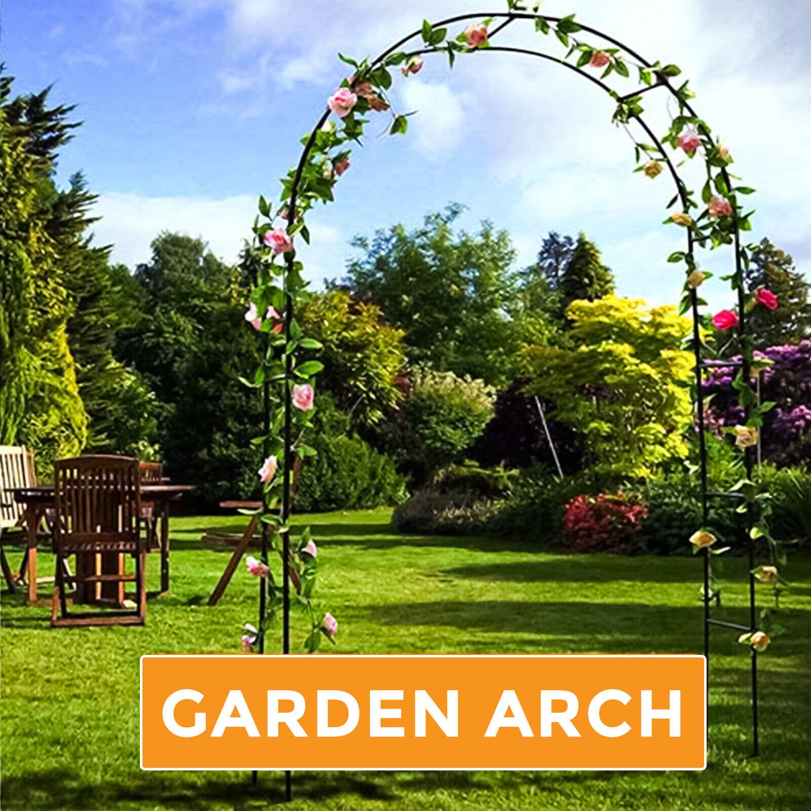 Metal Green Garden Arch Bunnings Wrought Iron Steel Flower Gardman ...