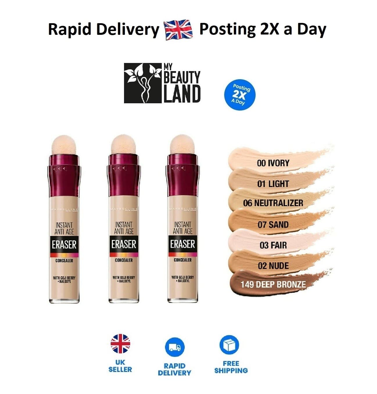 Maybelline Instant Anti-Age Eraser Concealer 6.8ml ***Sealed*** - All ...