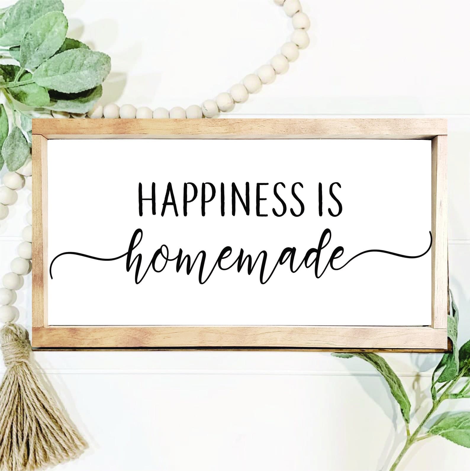 Happiness is Homemade Wood Sign - Etsy