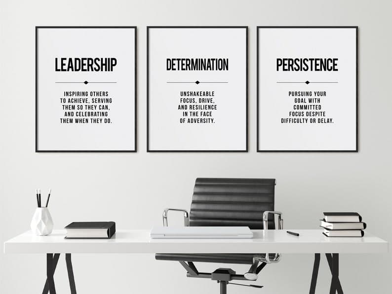 Leadership Office Wall Art Set of 3 Prints Inspirational - Etsy
