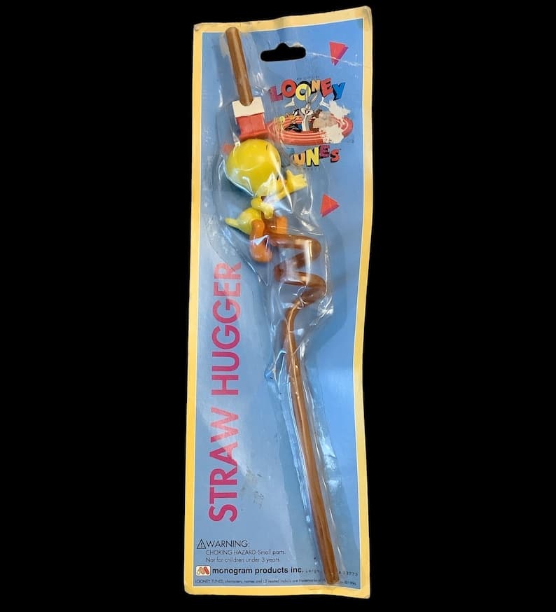 Looney Tunes, Tweety Bird Straw Hugger, 1996, Drink Ware, Vintage ...