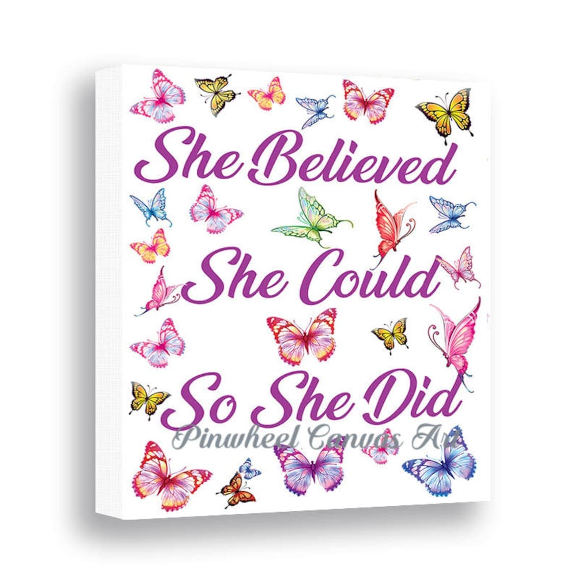 Butterfly Wall Art She Believed She Could so She Did - Etsy