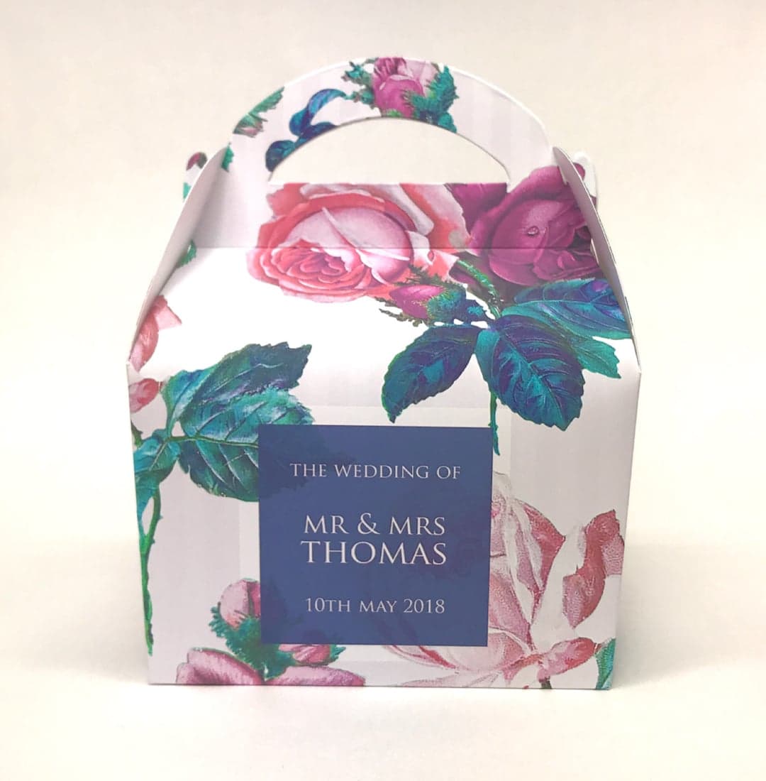 Personalised Vintage Rose Floral Wedding Favour Boxes Hen Party Bridal ...