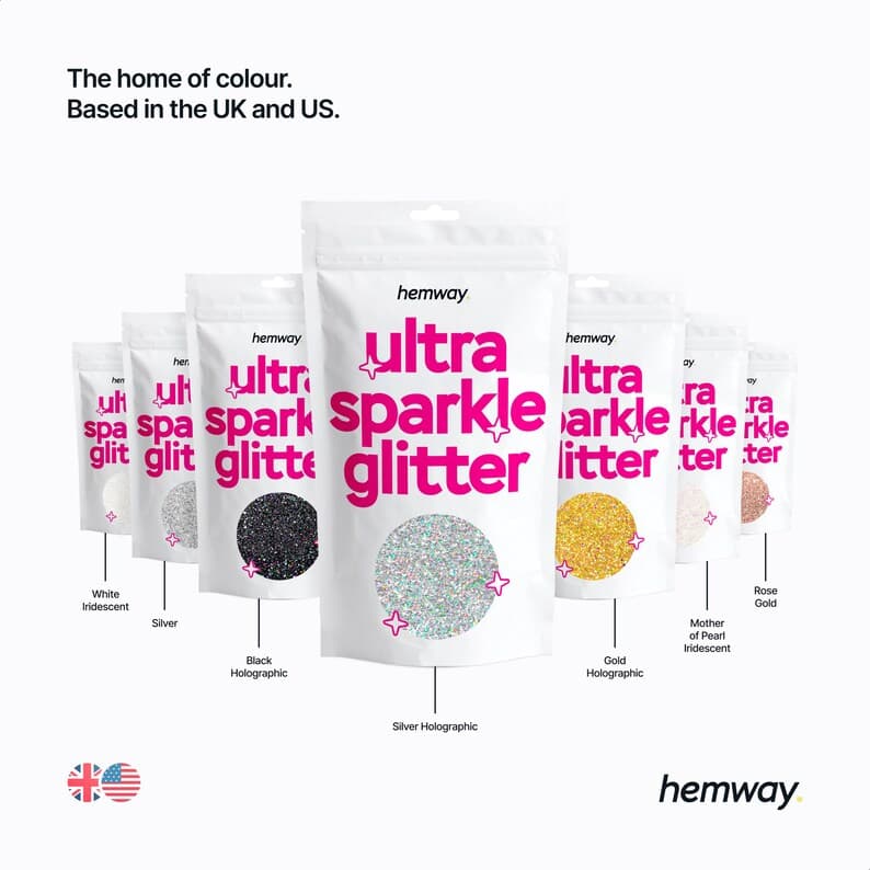 Hemway Ultra Sparkle Glitter for Nails, Face, Makeup, Body Art, Hair ...