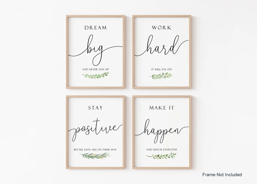 Inspirational Wall Art Office Decor, Dream Big Motivational Quote ...