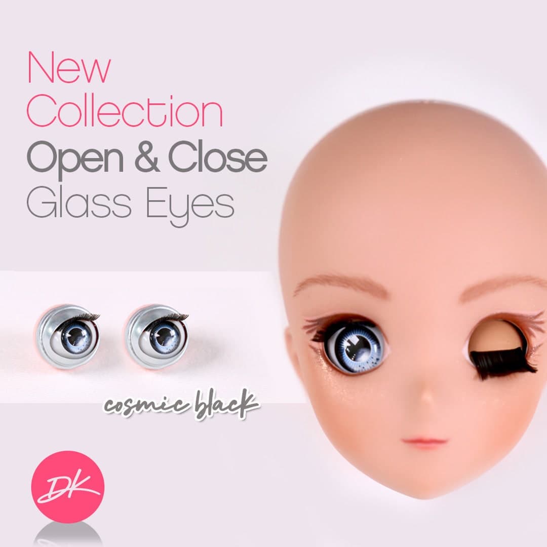 Smart Doll Glass Open and Close Eyes Cosmic Black Blinking Doll Eyes ...