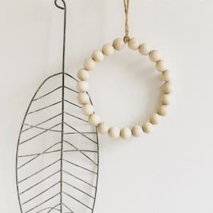 Scandi Decor Natural Wooden Bead Hoop Wall Hanging | Etsy