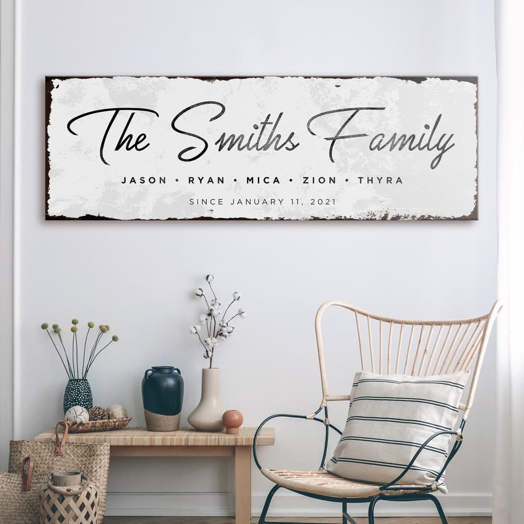 Family Established Sign | Custom Name Sign Home Decor Wall Art | Last ...
