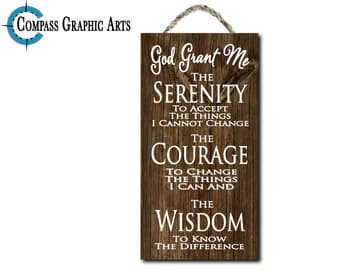 Religious Wall Decor Serenity Prayer Wood Sign God Grant Me the ...
