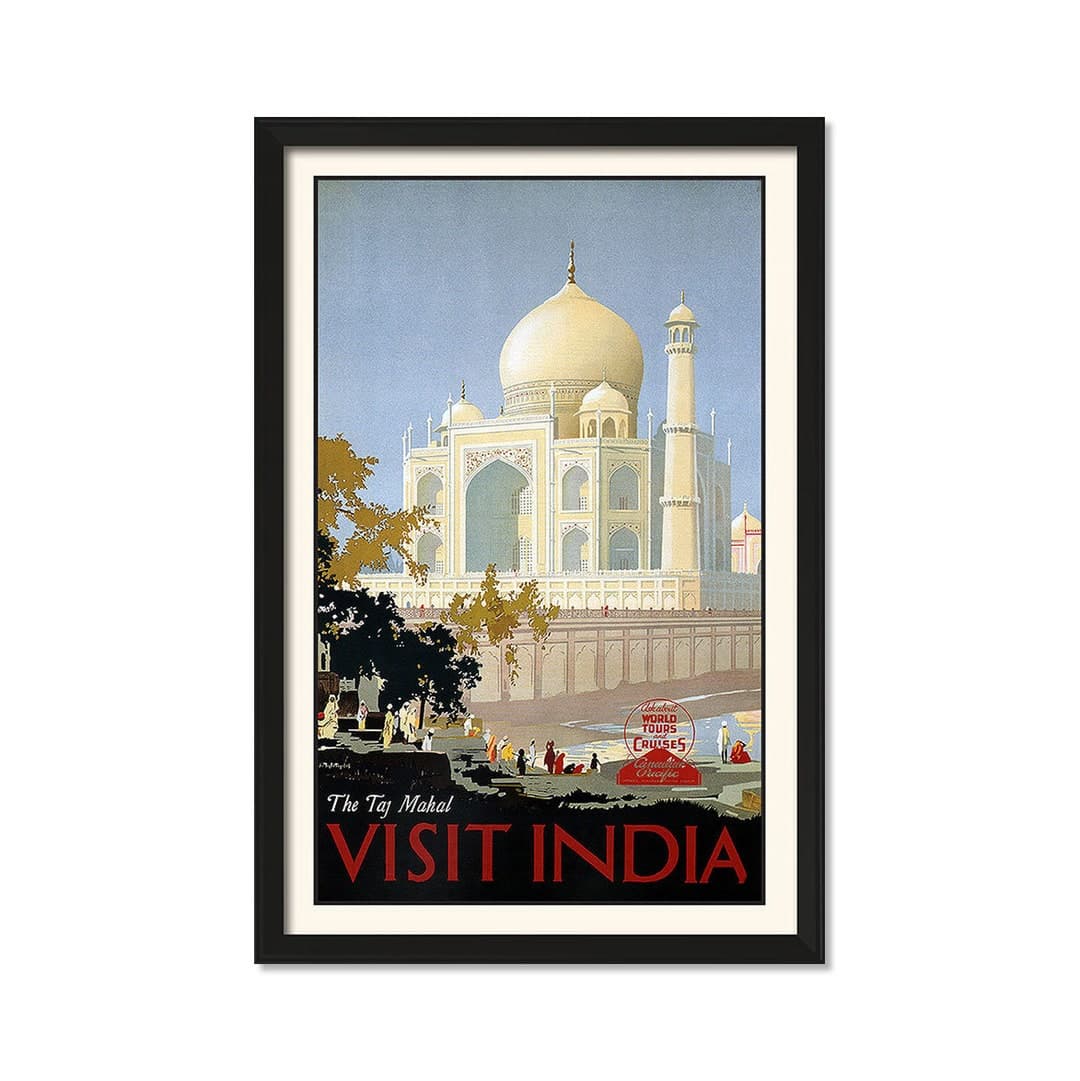 Visit India, the Taj Mahal Vintage Travel Art 11 X 17 Vintage Wall Art ...