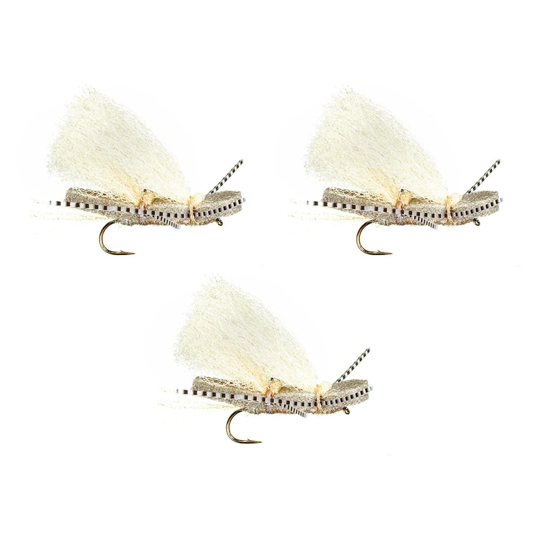 Chubby Chernobyl Dry Flies for Trout - Grey and Tan Chubby Foam ...