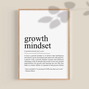 Growth Mindset Classroom Decor Definition Print, School Mental Health ...