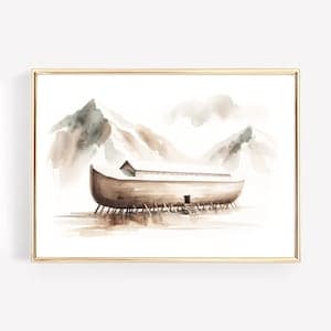 Noah's Ark Holy Modern Bible Scene Canvas Wall Art Poster Birthday Gift ...