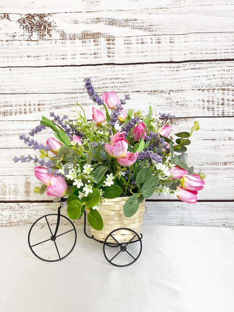 Spring Floral Arrangement, Spring Centerpiece, Spring Decor, Table ...