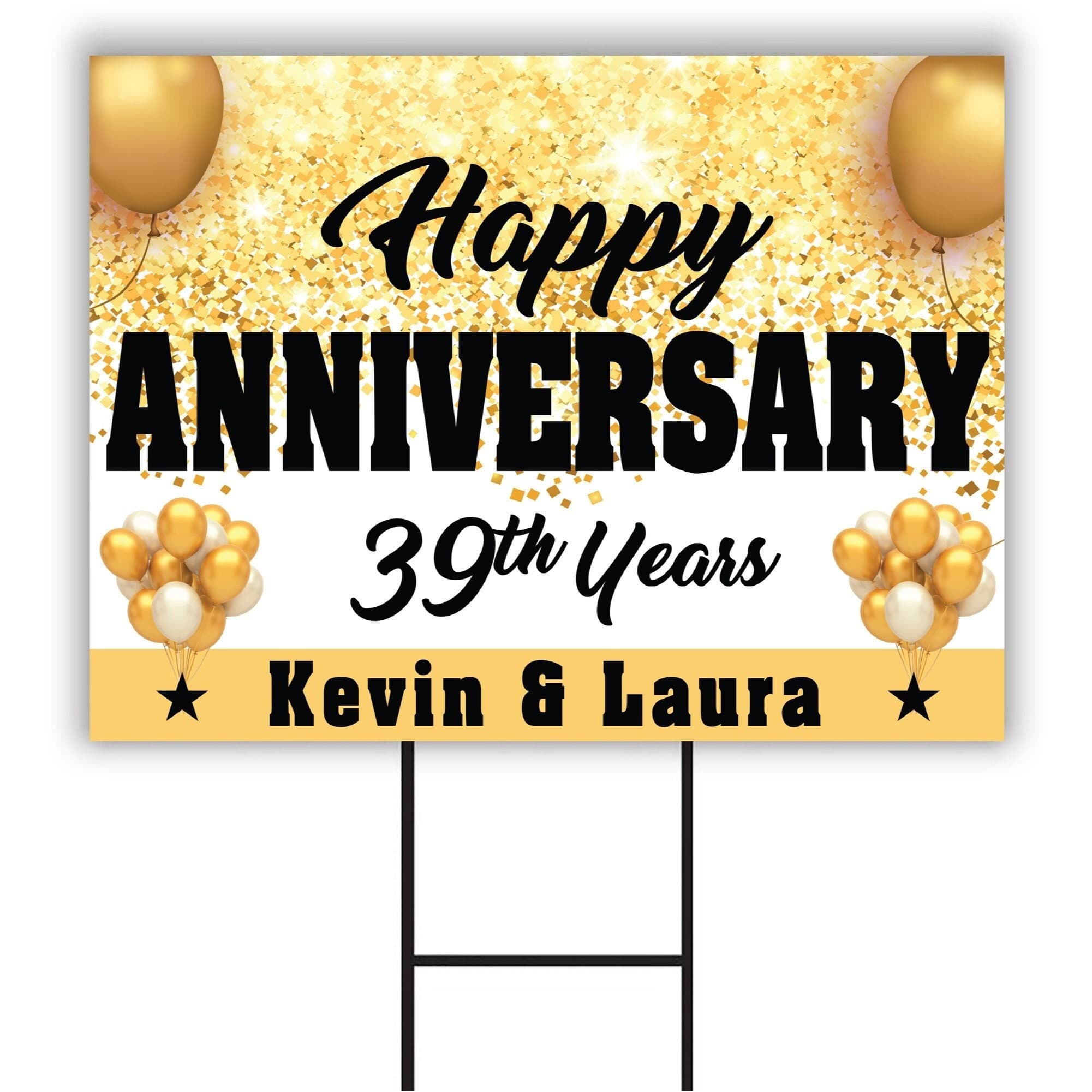 Custom Happy Anniversary Yard Sign 18 X 12 | Etsy