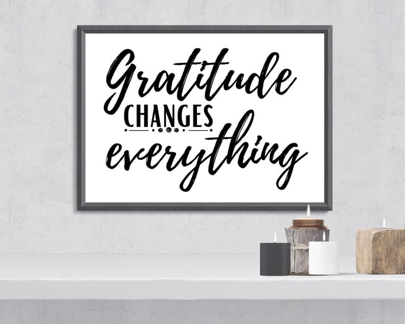 Gratitude Changes Everything Printable Wall Art | Digital Print ...