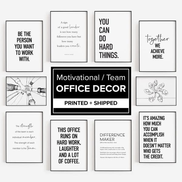Dazzlewall Framed Teamwork Wall Art Poster Motivational Quotes Artwork ...