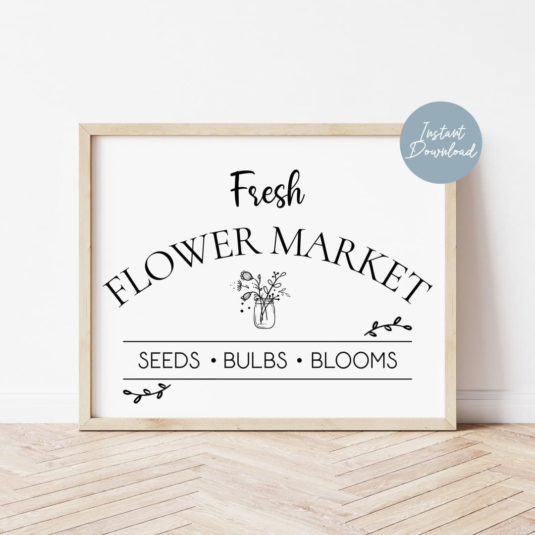 Spring Farmhouse Print, Spring Quote Decor, Floral Wall Decor, Spring ...