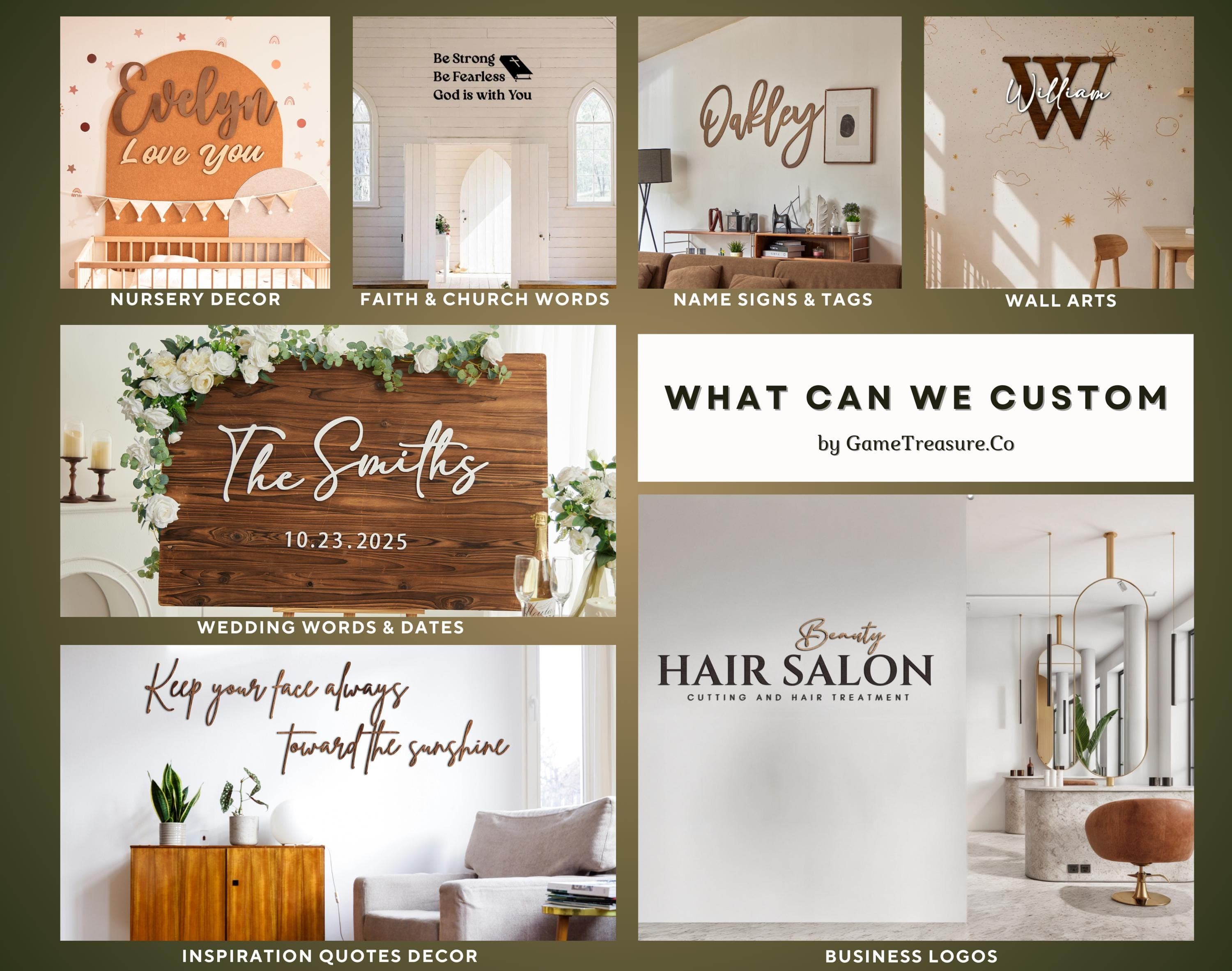 Custom Wood Business Logo Sign: Personalized Wall Decor,wooden Words ...