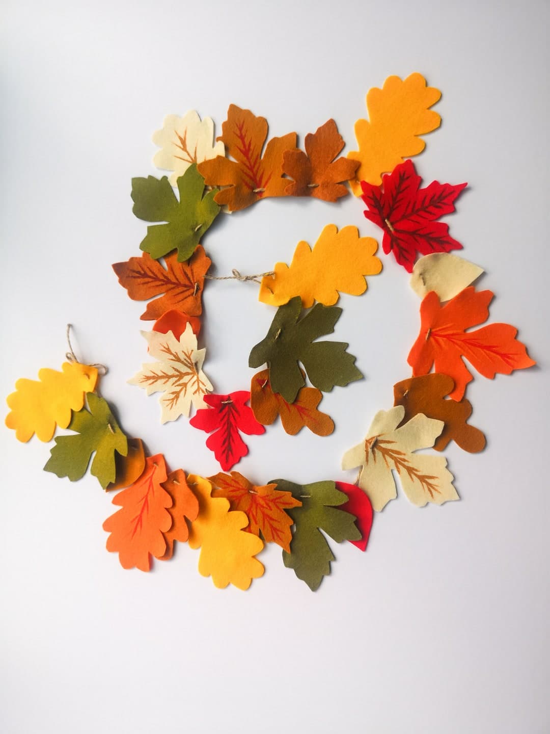 Felt Leaf Garland, Autumn Leaf Garland, Woodland Bunting, Fireplace ...