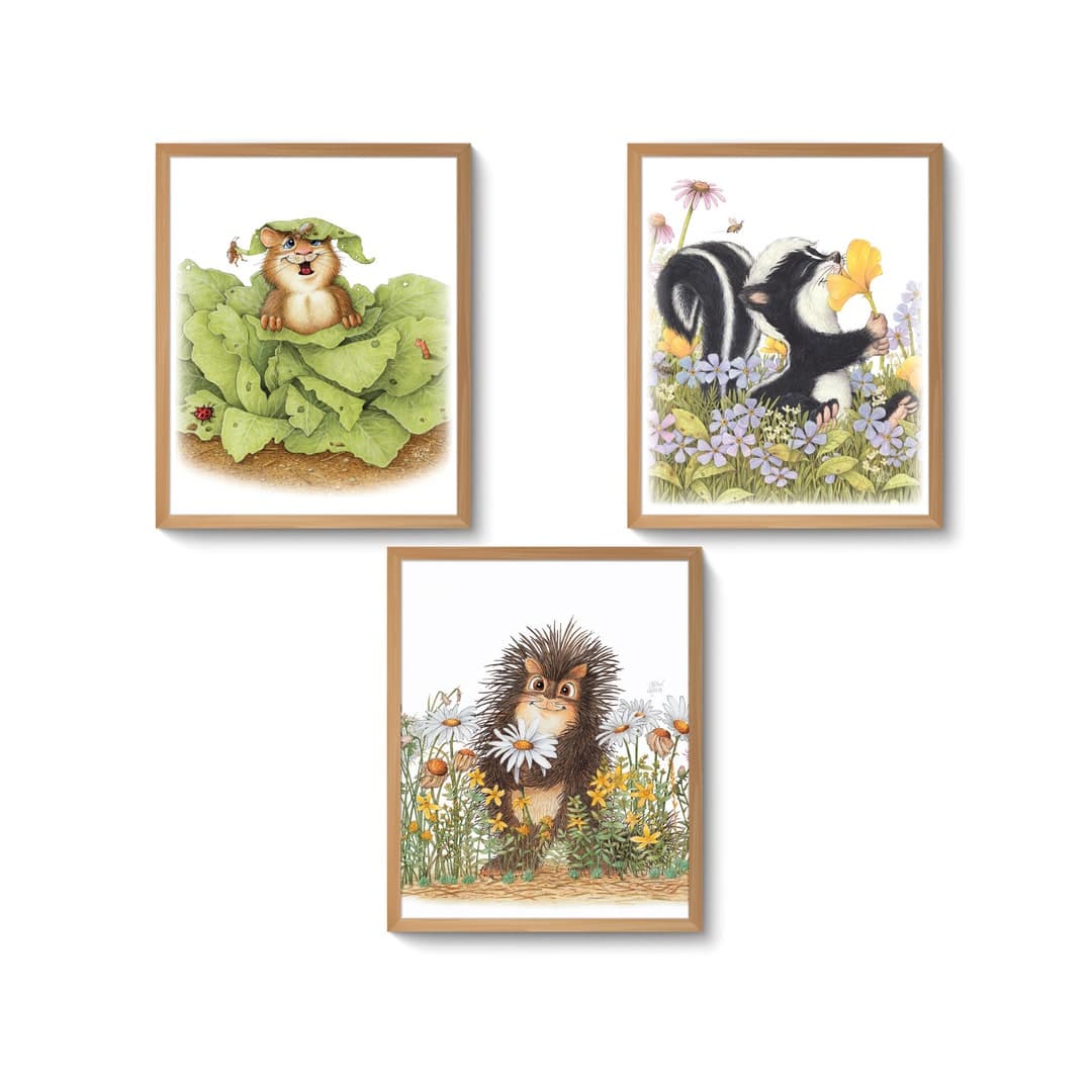 Woodland Creatures Art Prints, Set of 3, Nursery Wall Art, Unframed Art ...