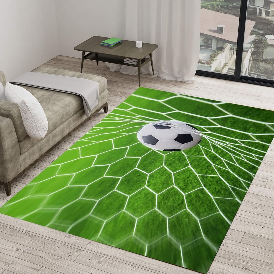 Soccer-football Sports Rug, Game Rugs, Children Game Room Rug, Home ...