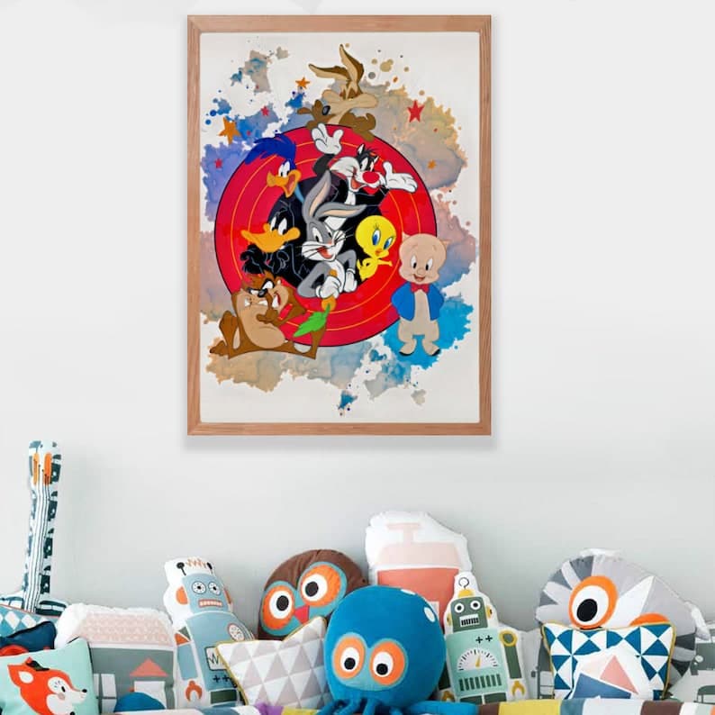 Looney Tunes Cartoon Characters Watercolor Digital Prints, Children ...