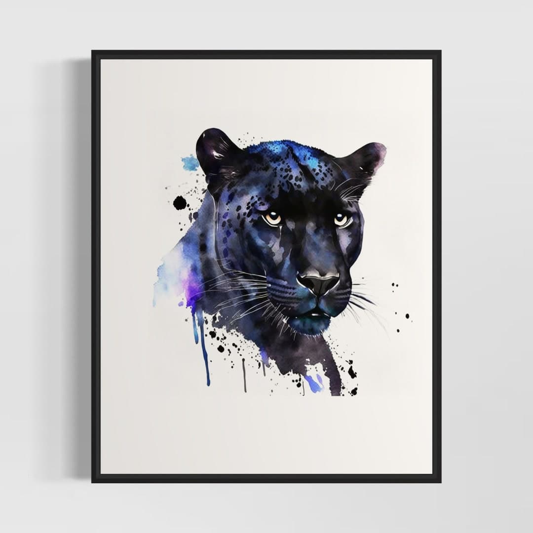 Panther Watercolor Art Print, Panther Painting Wall Art Poster ...