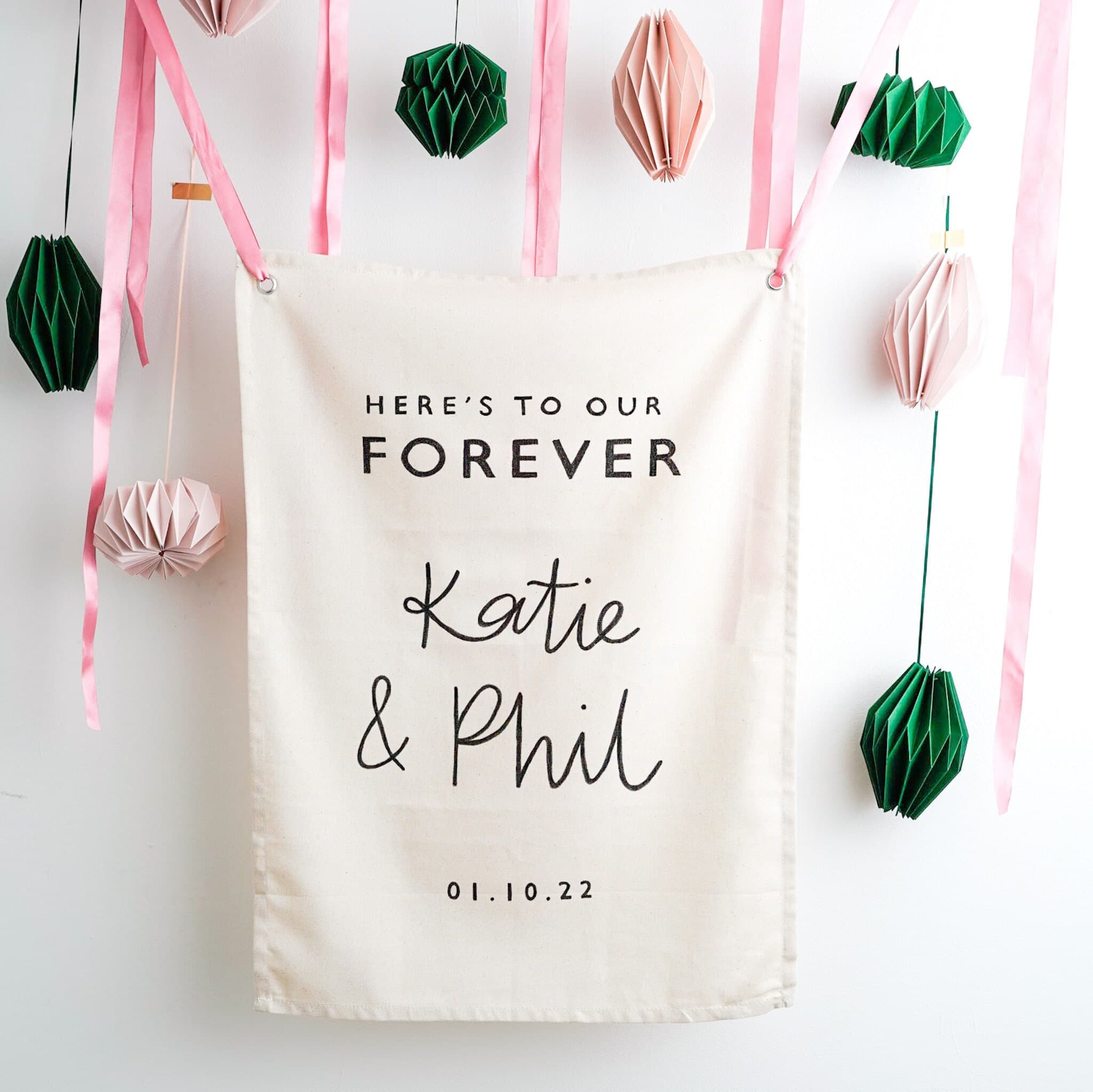 Personalised Wedding Banner | Engagement Banner | Hen Party Fabric ...