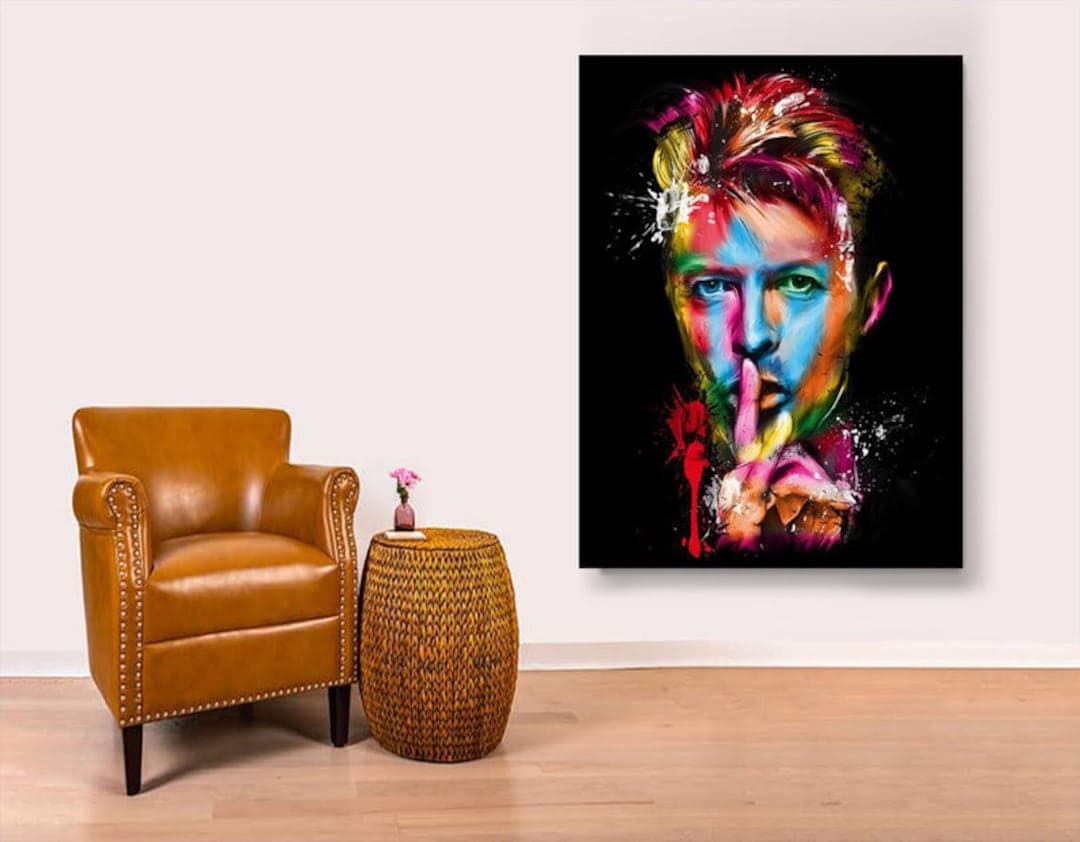 David Bowie Portrait Canvas Painting,3d Wall Art,david Bowie Watercolor ...